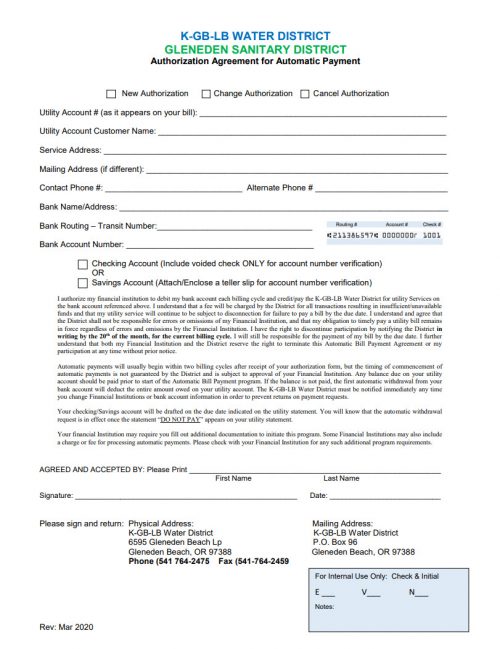 ACH Authorization Form
